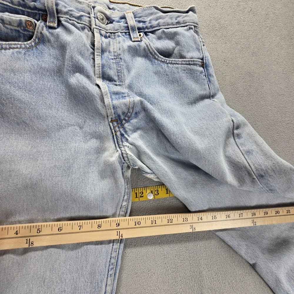 Vintage Levis 501 Jeans Mens Blue Light Wash Button Fly Made In USA Fits 27x30